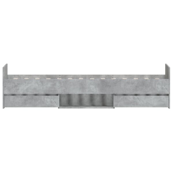 vidaXL Sengeramme med hode- og fotgavl betonggrå 90x200 cm