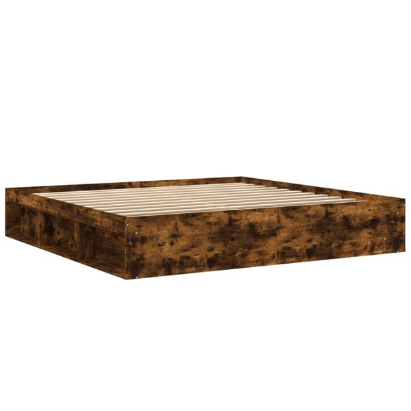 vidaXL sengeramme 200x200 cm røget egetræsfarve