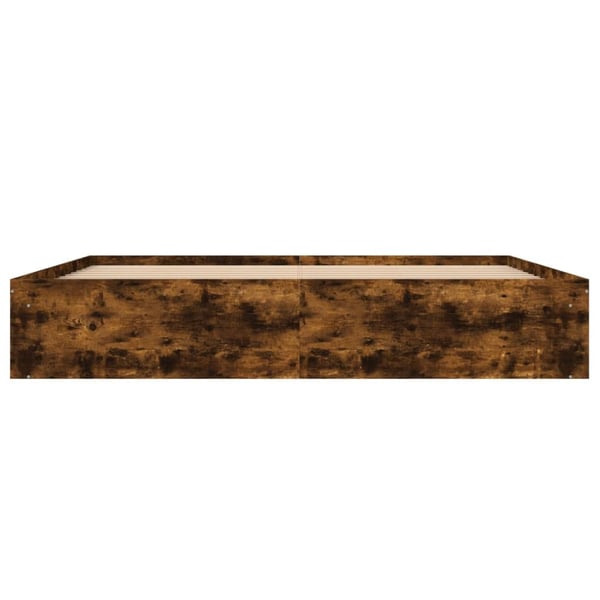 vidaXL sengeramme 200x200 cm røget egetræsfarve