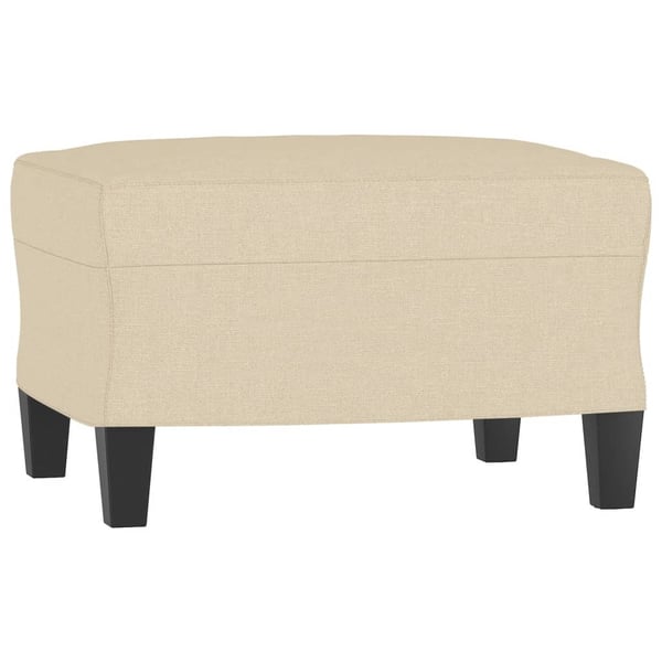 vidaXL sofastol med fodskammel 60 cm Stof cremefarvet