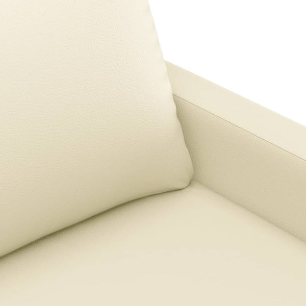 vidaXL sofasæt 3 dele med hynder kunstlæder Cremefarvet