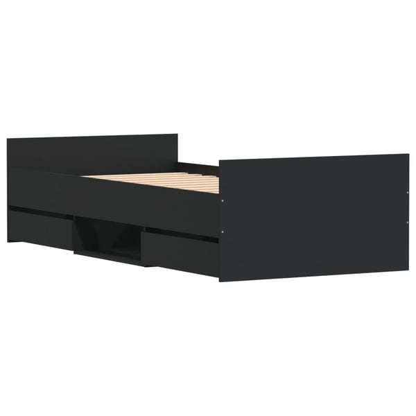 vidaXL Sengeramme med hode- og fotgavl svart 90x200 cm