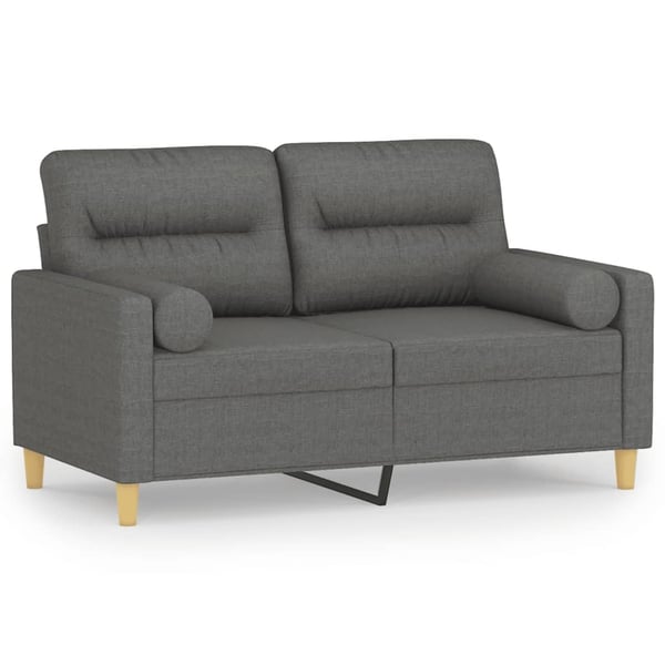 vidaXL 2-personers sofa med pyntepuder 120 cm stof mørkegrå