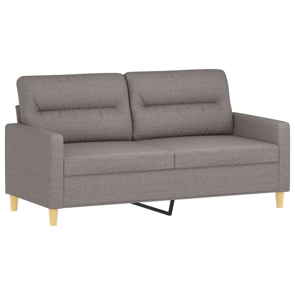 vidaXL 2-personers sofa med pyntepuder 140 cm stof gråbrun