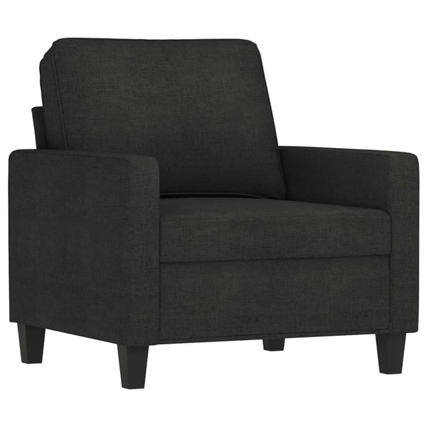 vidaXL sofastol med fodskammel 60 cm stof Sort