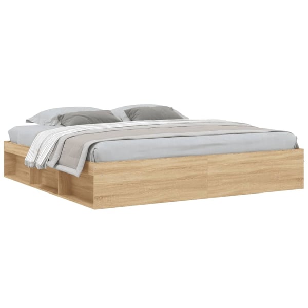 vidaXL sengeramme 200x200 cm sonoma-eg