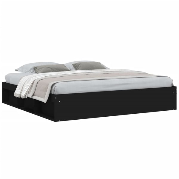 vidaXL Sengeramme svart 200x200 cm