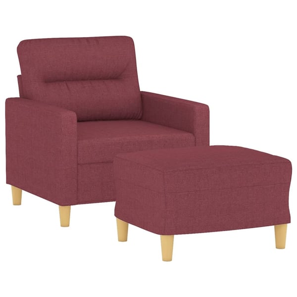vidaXL sofastol med fodskammel 60 cm stof vinrød