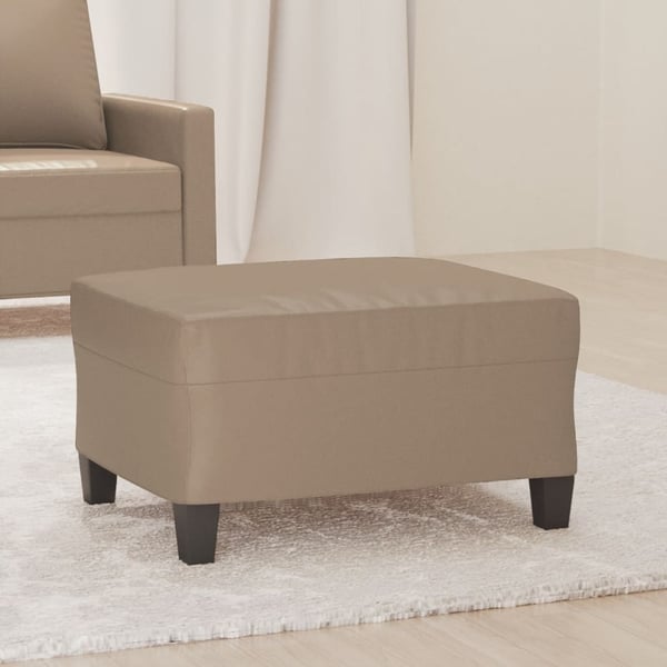 vidaXL fodskammel 70x55x41 cm kunstlæder cappuccinofarvet