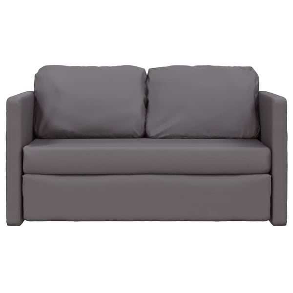 vidaXL 2-i-1 sovesofa 112x174x55 cm kunstlæder grå