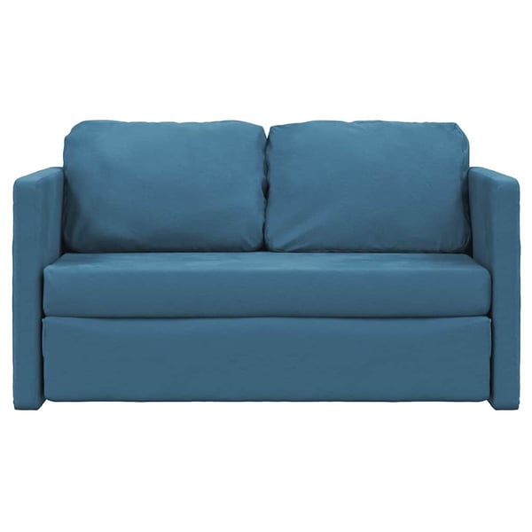 vidaXL 2-i-1 sovesofa 122x204x55 cm velour blå