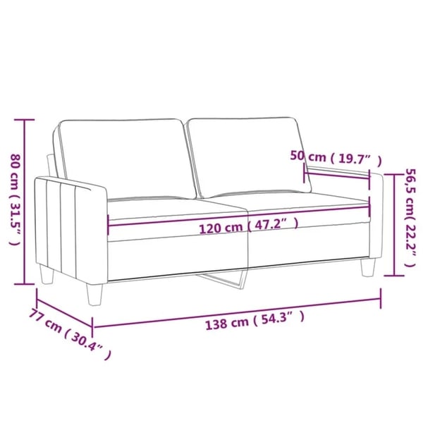 vidaXL 2-personers sofa 120 cm stof sort