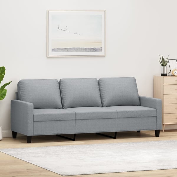 vidaXL 3-personers sofa 180 cm stof lysegrå