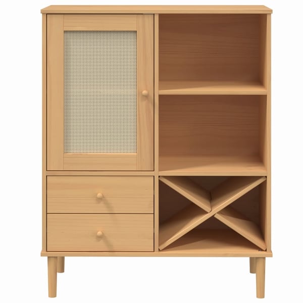 vidaXL Skjenk SENJA rotting utseende brun 90x40x112 cm heltre furu