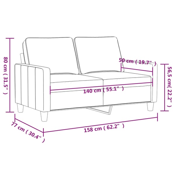 vidaXL 2-personers sofa 140 cm kunstlæder cappuccino