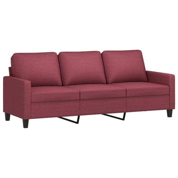 vidaXL 3-personers sofa 180 cm stof vinrød