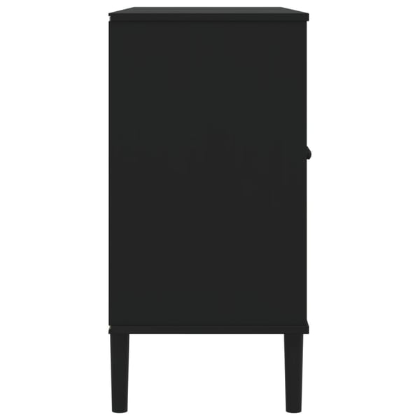 vidaXL Skjenk SENJA rotting utseende svart 112x40x80 cm heltre furu