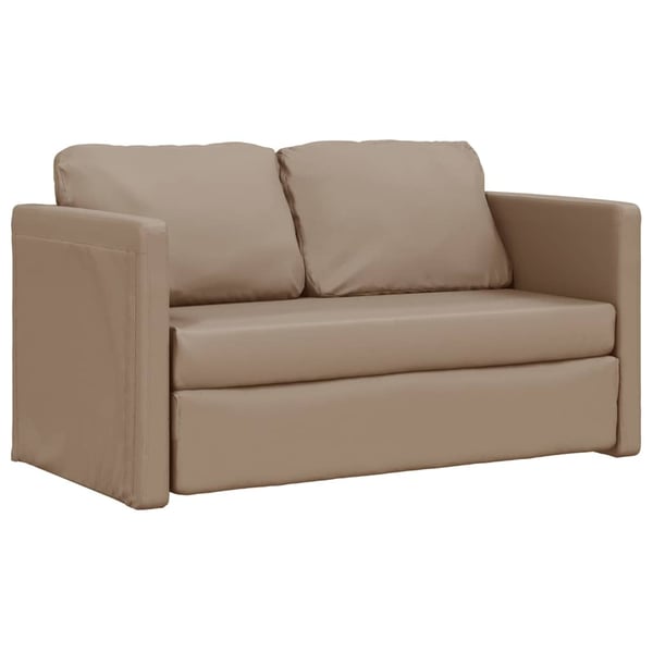 vidaXL Golvbäddsoffa 2-i-1 cappuccino 112x174x55 cm konstläder