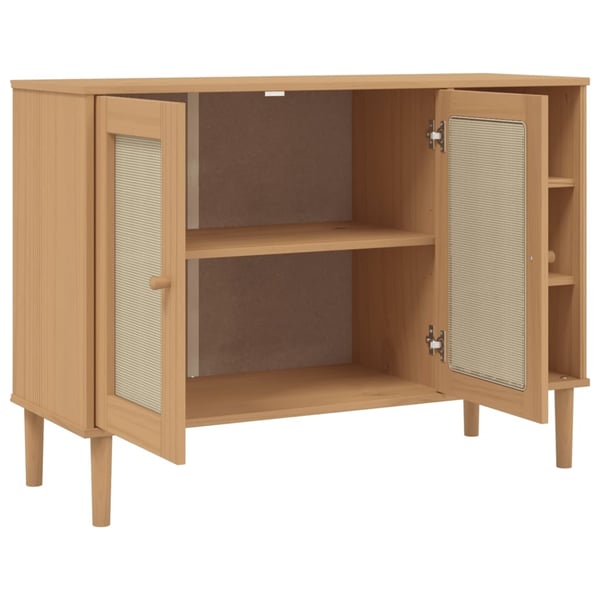 vidaXL Skjenk SENJA rotting utseende brun 112x40x80 cm heltre furu