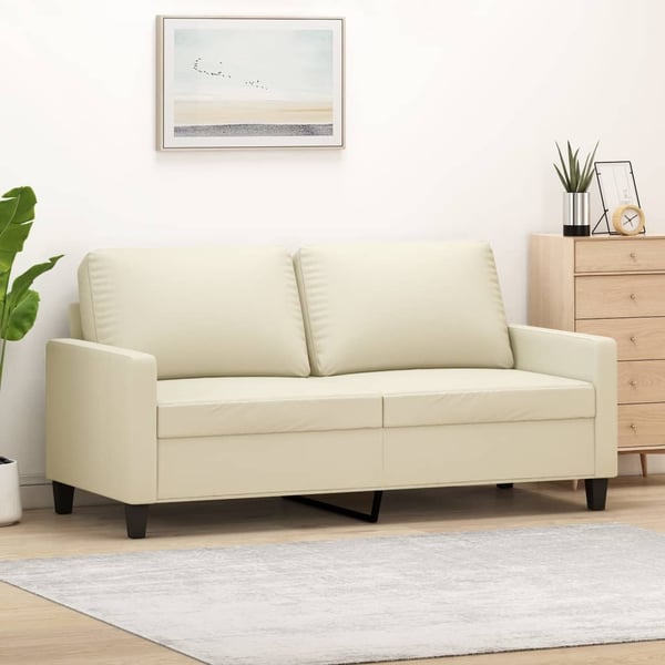 vidaXL 2-personers sofa 140 cm kunstlæder cremefarvet