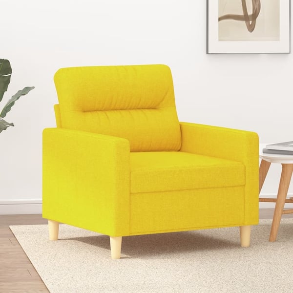 vidaXL lænestol 60 cm stof lysegul