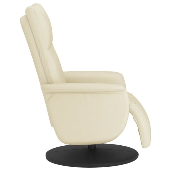 vidaXL lænestol med fodstøtte kunstlæder cremefarvet