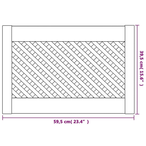vidaXL skabslåger 2 stk. 59,5x39,5 cm gitterdesign massivt fyrretræ