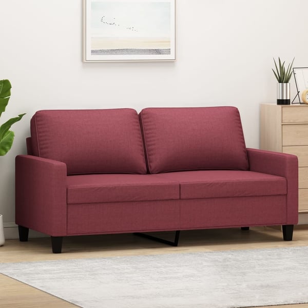 vidaXL 2-personers sofa 140 cm stof vinrød