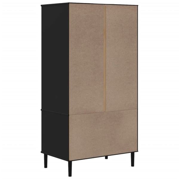vidaXL Garderobe SENJA rotting utseende svart 90x55x175 cm heltre furu