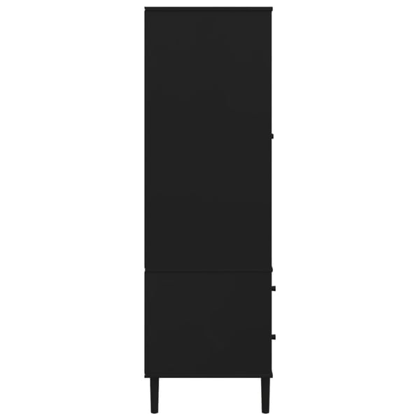 vidaXL Garderobe SENJA rotting utseende svart 90x55x175 cm heltre furu