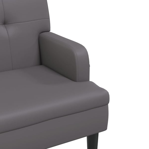 vidaXL bænk med ryglæn 112x65,5x75 cm kunstlæder grå