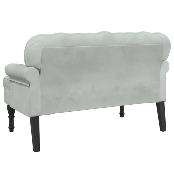 vidaXL bænk med ryglæn 119,5x64,5x75 cm velour lysegrå