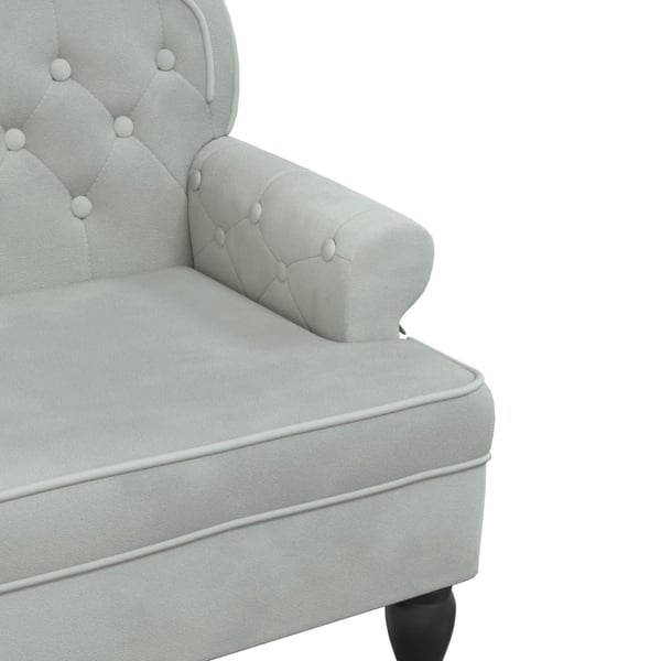 vidaXL bænk med ryglæn 119,5x64,5x75 cm velour lysegrå