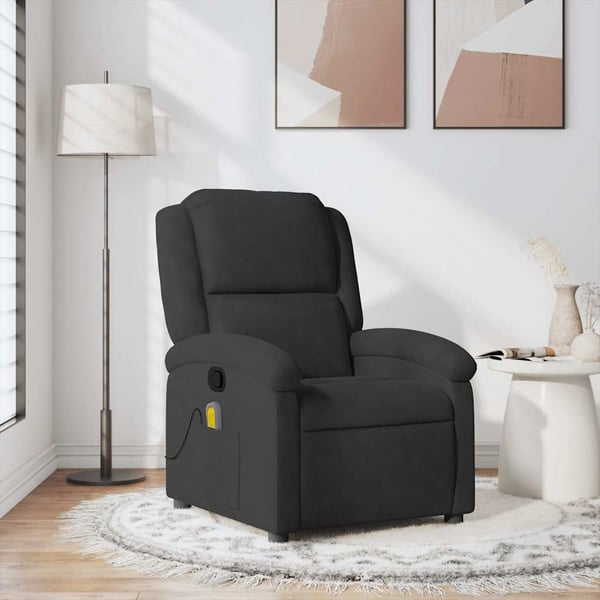 vidaXL Massagefåtölj svart sammet