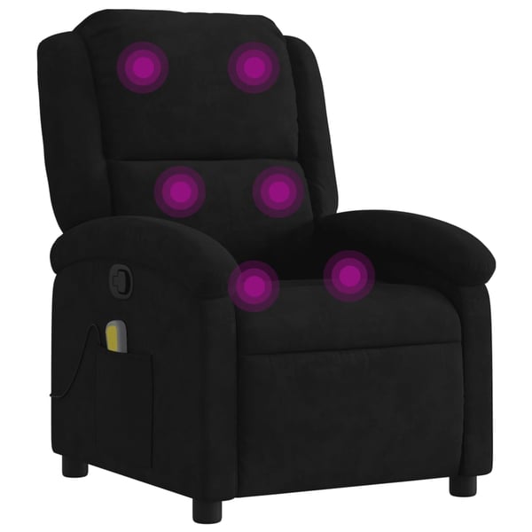 vidaXL Massagefåtölj svart sammet