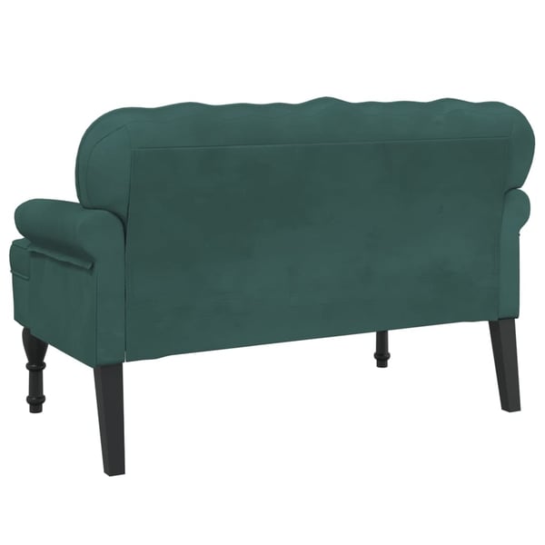 vidaXL bænk med ryglæn 119,5x64,5x75 cm velour mørkegrøn