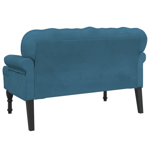 vidaXL bænk med ryglæn 119,5x64,5x75 cm velour blå