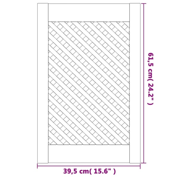 vidaXL skabslåger 2 stk. 39,5x61,5 cm gitterdesign massivt fyrretræ
