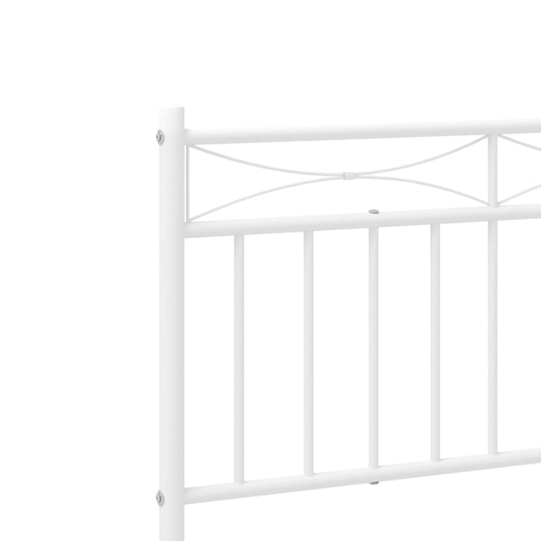 vidaXL Sengeramme i metall med hodegavl hvit 183x213 cm
