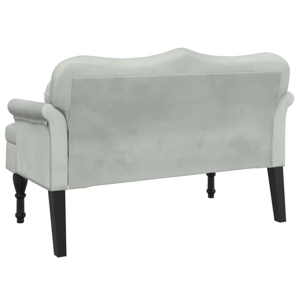 vidaXL bænk med hynder 120,5x65x75 cm velour lysegrå