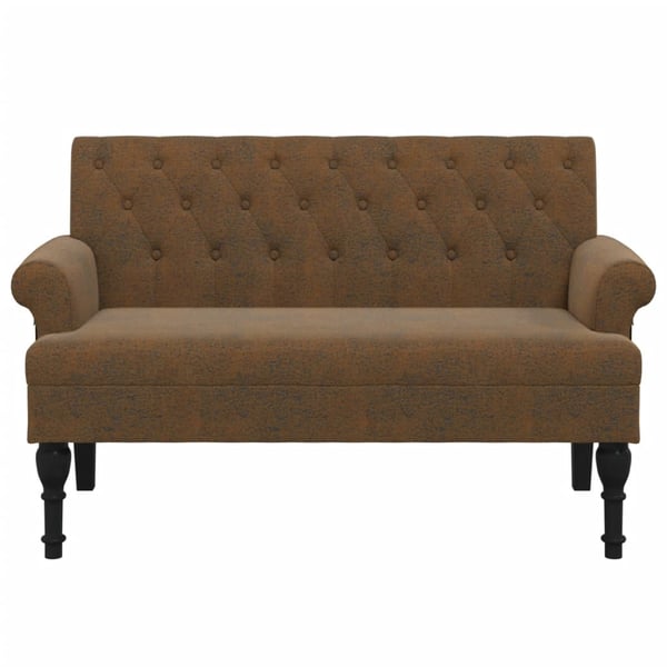 vidaXL bænk med ryglæn 120x62x75,5 cm imiteret ruskind brun