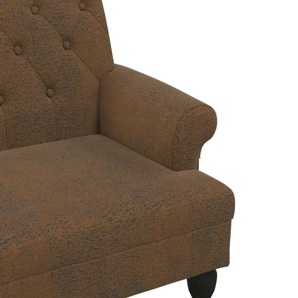 vidaXL bænk med ryglæn 120x62x75,5 cm imiteret ruskind brun