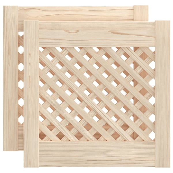 vidaXL Skåpluckor gallerdesign 2 st 39,5x39,5 cm massiv furu