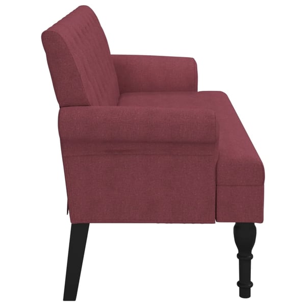 vidaXL bænk med ryglæn 120x62x75,5 cm stof vinrød