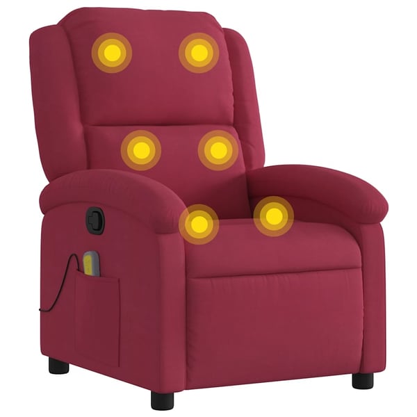 vidaXL massagestol velour vinrød
