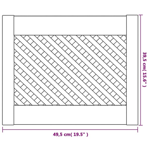 vidaXL skabslåger 2 stk. 49,5x39,5 cm gitterdesign massivt fyrretræ