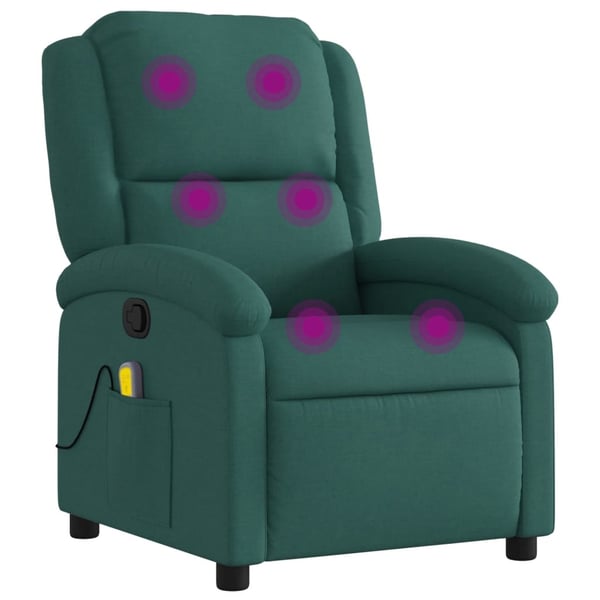 vidaXL massagestol stof mørkegrøn