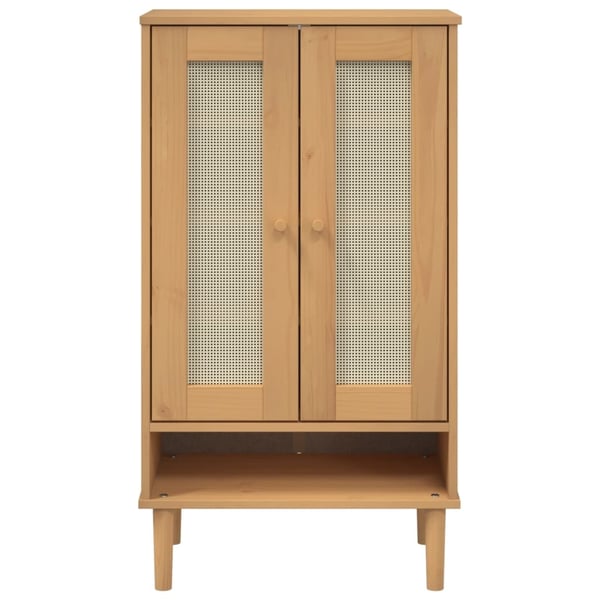vidaXL Skoskap SENJA rotting-utseende brun 59,5x35x107 cm heltre