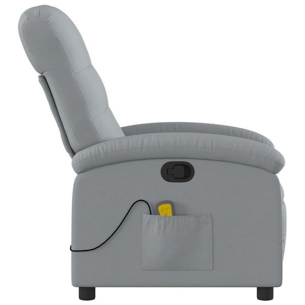 vidaXL Massagefåtölj ljusgrå tyg
