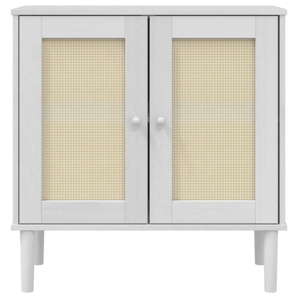 vidaXL Skjenk SENJA rotting utseende hvit 80x35x80 cm heltre furu